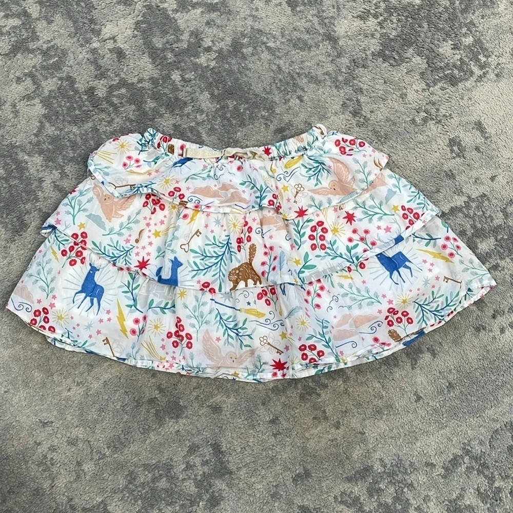 New Mini Boden x Harry Potter Patronus Tiered Ruffle Skirt Girls Sz 4-5Y